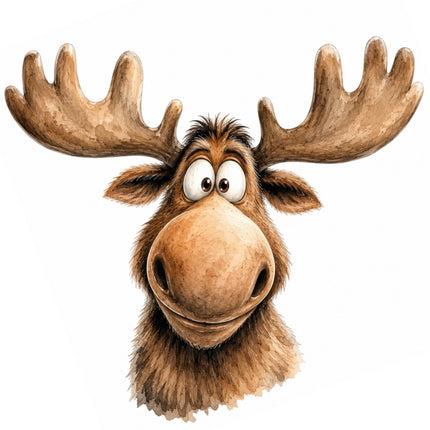 whimsical moose fabric panel