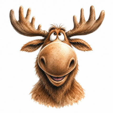 whimsical moose fabric panel