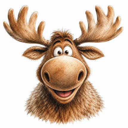 whimsical moose fabric panel