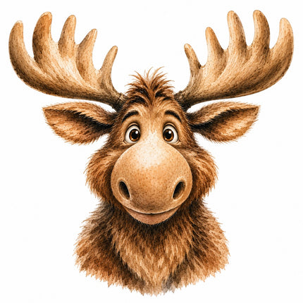 whimsical moose fabric panel