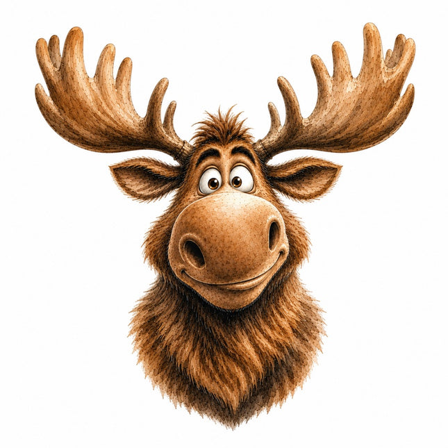whimsical moose fabric panel