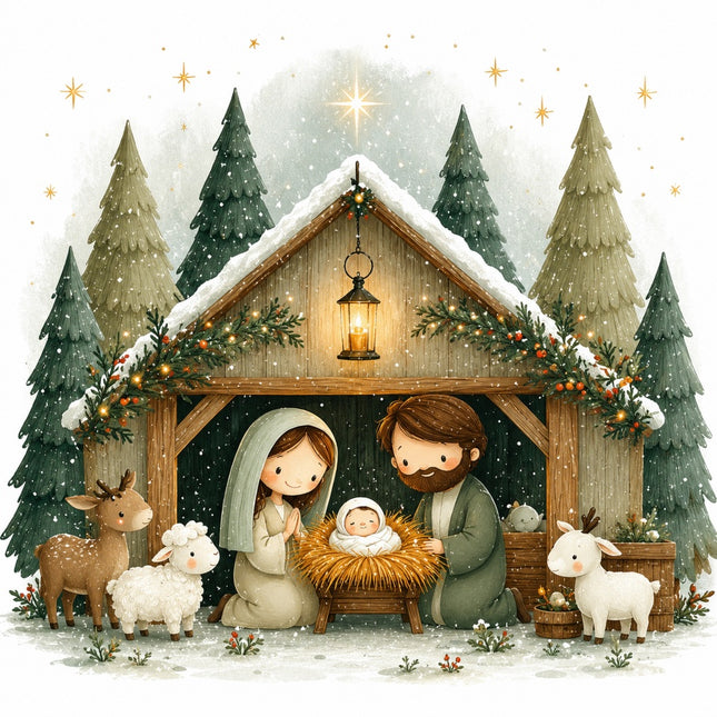 Christmas Nativity fabric panel