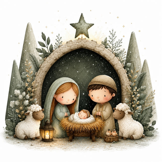 Christmas Nativity fabric panel