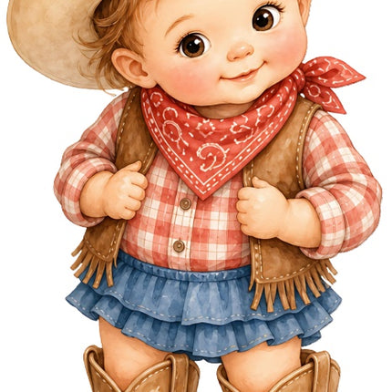 little cowgirl quilt square