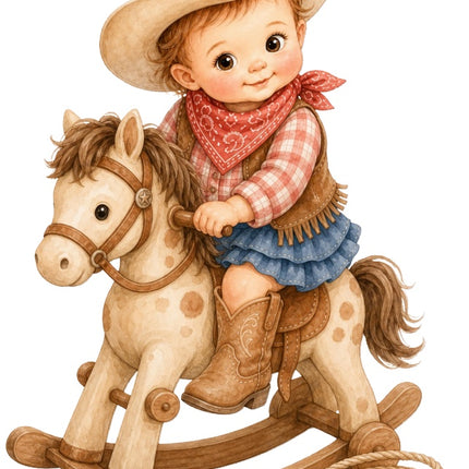 little cowboy fabric panel