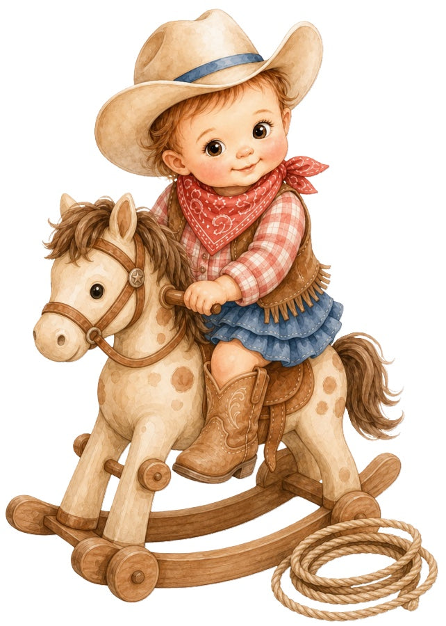 little cowboy fabric panel