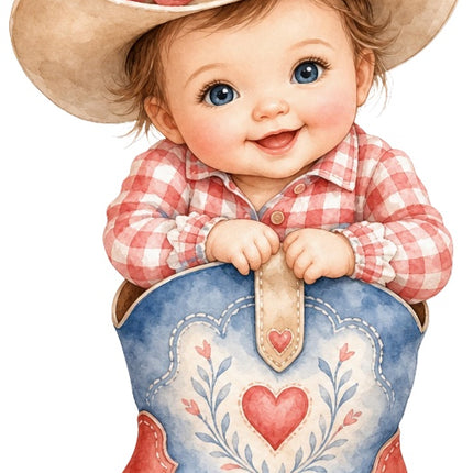 little cowboy fabric panel
