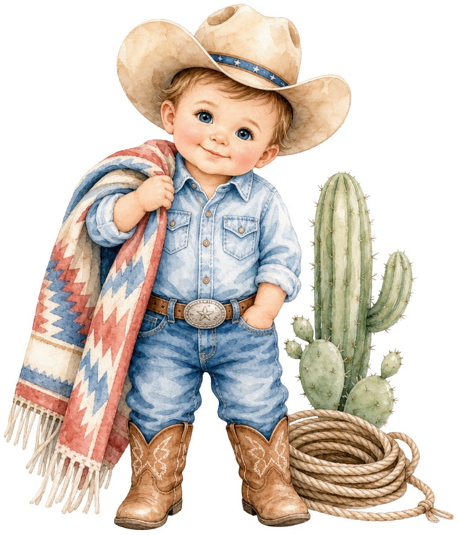 little cowboy fabric panel