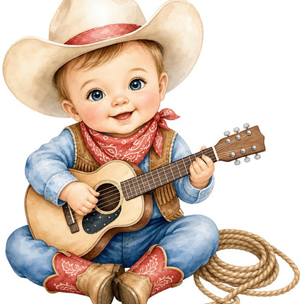 little cowboy fabric panel