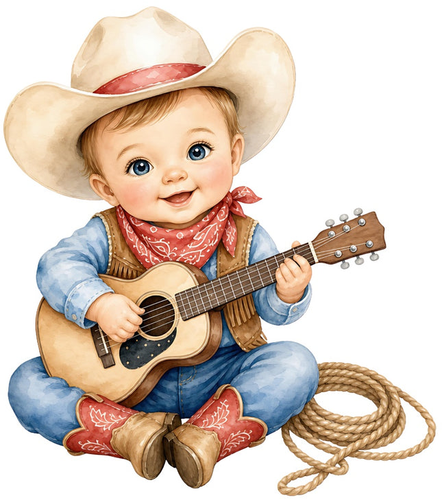 little cowboy fabric panel