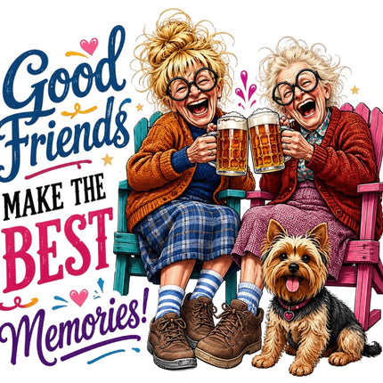 senior ladies friends fabric panel