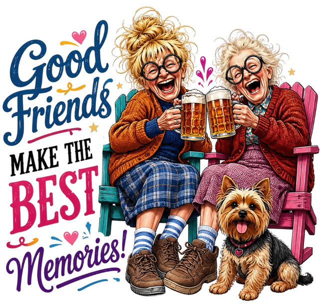 senior ladies friends fabric panel
