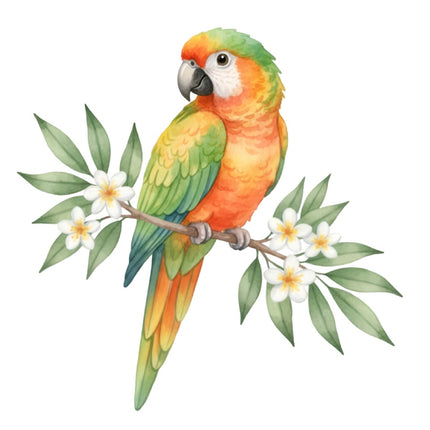Parrot Bird 100% Cotton Fabric Panel Block Quilt Square AAB906