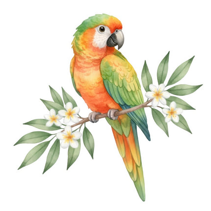 Parrot Bird 100% Cotton Fabric Panel Block Quilt Square FLIP-AAB906