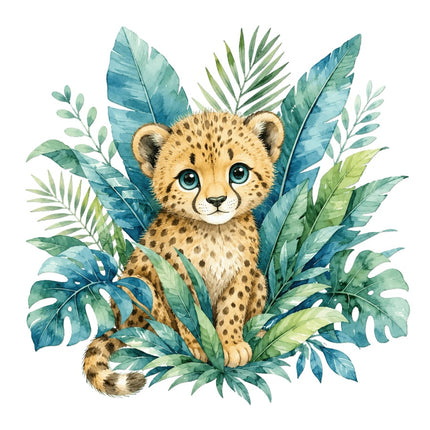cheetah cub quilt block
