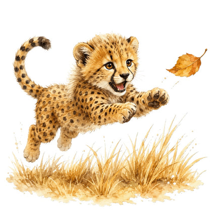 cheetah cub quilt block