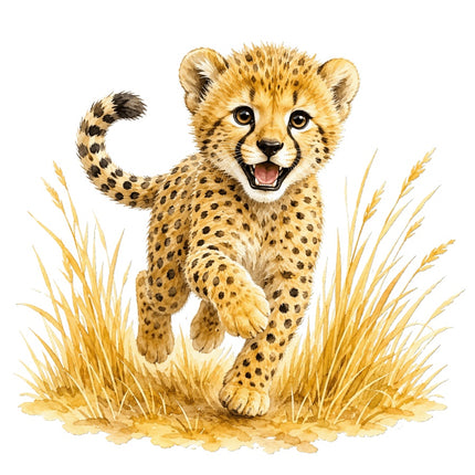 cheetah cub quilt square