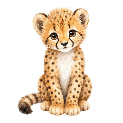 cheetah cub fabric panel