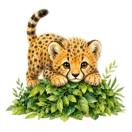 cheetah cub fabric panel