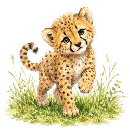 cheetah cub fabric panel