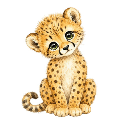 cheetah cub fabric panel