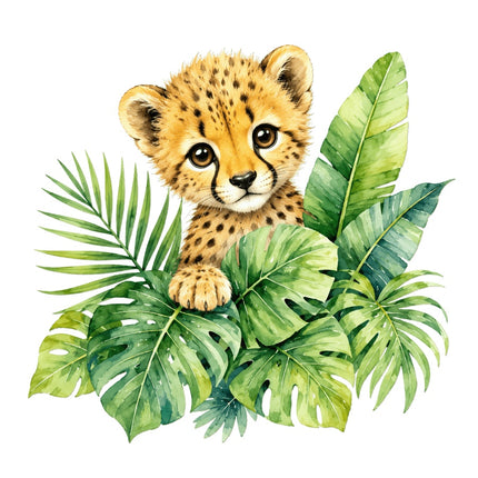 cheetah cub fabric panel