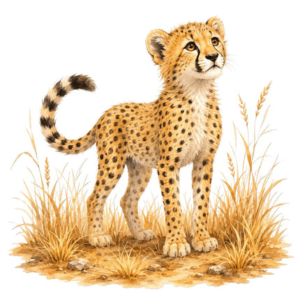 Cheetah 100% Cotton Fabric Panel Block Quilt Square AAC135