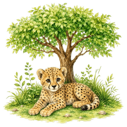 Cheetah 100% Cotton Fabric Panel Block Quilt Square AAC136