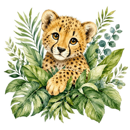 Cheetah 100% Cotton Fabric Panel Block Quilt Square AAC140