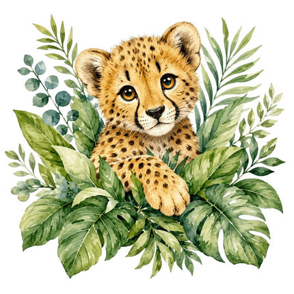 Cheetah 100% Cotton Fabric Panel Block Quilt Square FLIP-AAC140