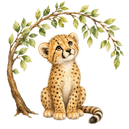 Cheetah 100% Cotton Fabric Panel Block Quilt Square AAC141