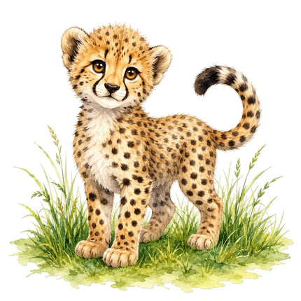 Cheetah 100% Cotton Fabric Panel Block Quilt Square AAC144
