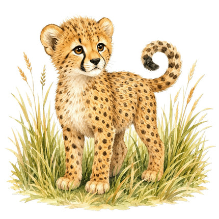 Cheetah 100% Cotton Fabric Panel Block Quilt Square AAC145