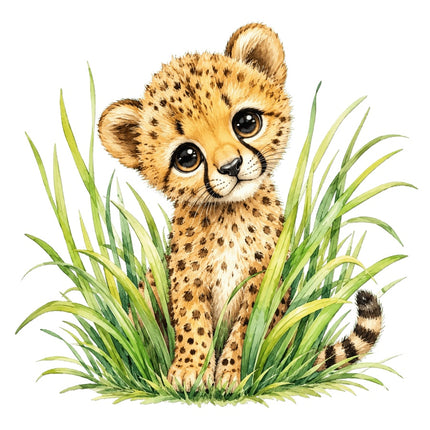 Cheetah 100% Cotton Fabric Panel Block Quilt Square AAC148