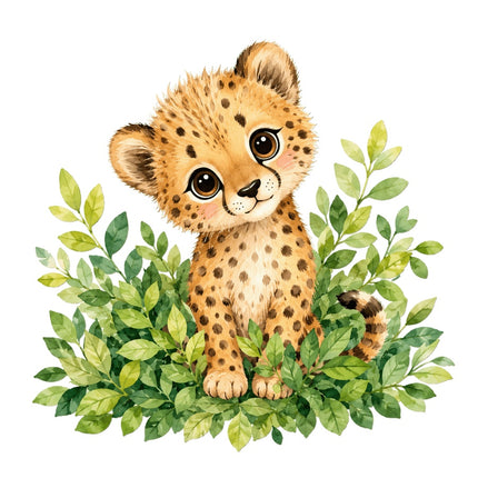Cheetah 100% Cotton Fabric Panel Block Quilt Square AAC149