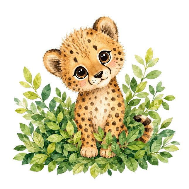 Cheetah 100% Cotton Fabric Panel Block Quilt Square AAC149