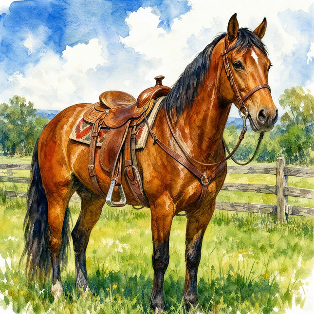 Horse 100% Cotton Fabric Panel Block Quilt Square AAC2001