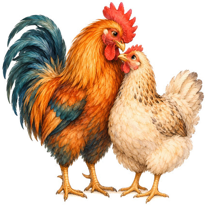 Chickens 100% Cotton Fabric Panel Block Quilt Square AAC220