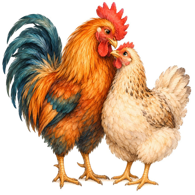 Chickens 100% Cotton Fabric Panel Block Quilt Square AAC220