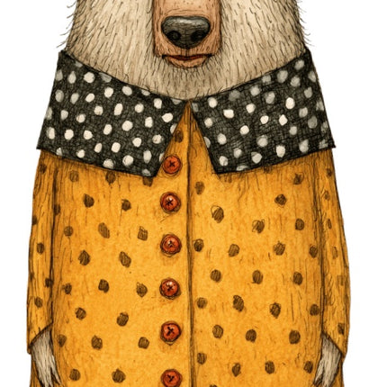 Anthropomorphic Bear 100% Cotton Fabric Panel Block Quilt Square AAC261