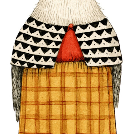 Anthropomorphic Chicken 100% Cotton Fabric Panel Block Quilt Square AAC286
