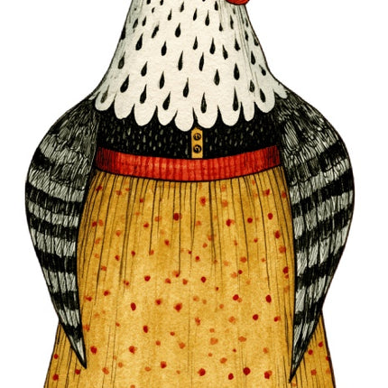 Anthropomorphic Chicken 100% Cotton Fabric Panel Block Quilt Square AAC290