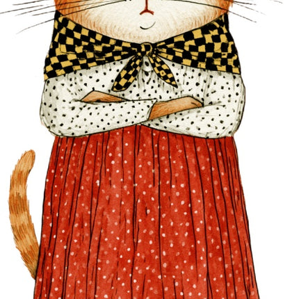 Anthropomorphic Cat 100% Cotton Fabric Panel Block Quilt Square AAC295