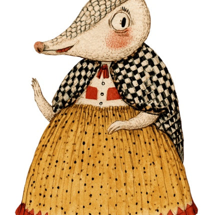 Anthropomorphic Aardvark 100% Cotton Fabric Panel Block Quilt Square AAC356