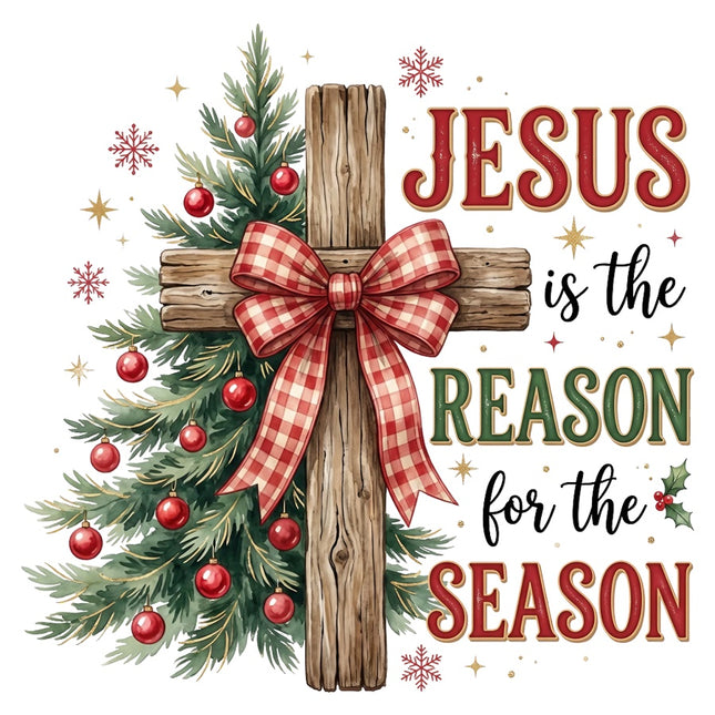 Jesus is the Reason For the Season 100% Cotton Fabric Panel Block AAC3560