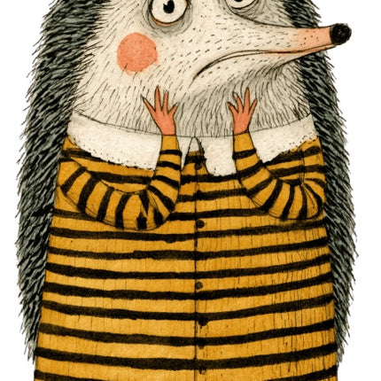 Anthropomorphic Hedgehog 100% Cotton Fabric Panel Block Quilt Square AAC379