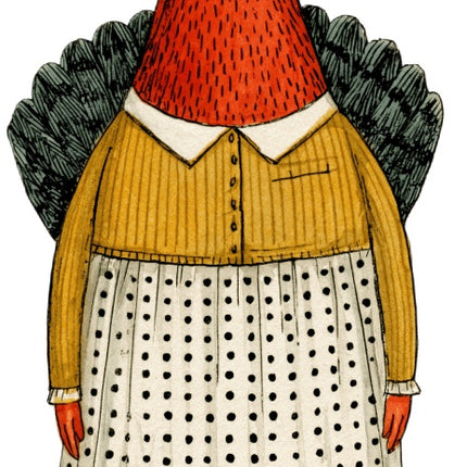 Anthropomorphic Turkey 100% Cotton Fabric Panel Block Quilt Square AAC384