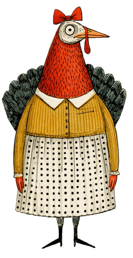 Anthropomorphic Turkey 100% Cotton Fabric Panel Block Quilt Square AAC384