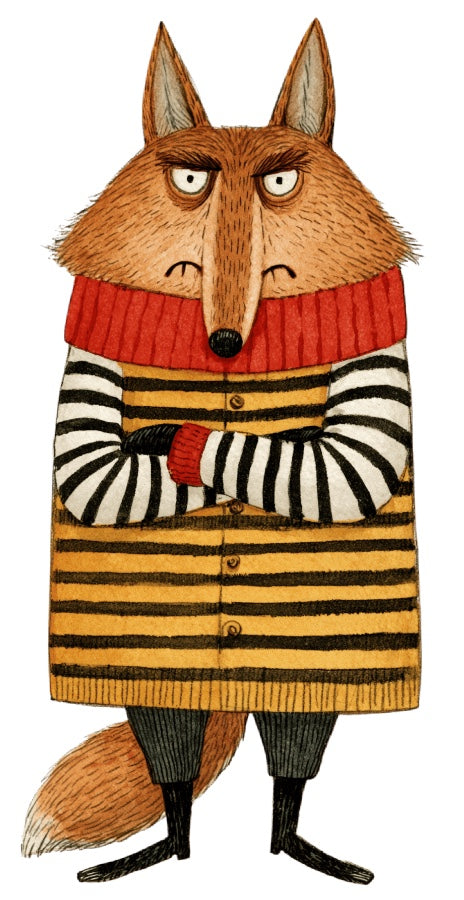 Anthropomorphic Fox 100% Cotton Fabric Panel Block Quilt Square AAC391