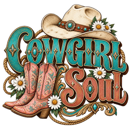 Cowgirl Soul 100% Cotton Fabric Panel Block Quilt Square AAC401
